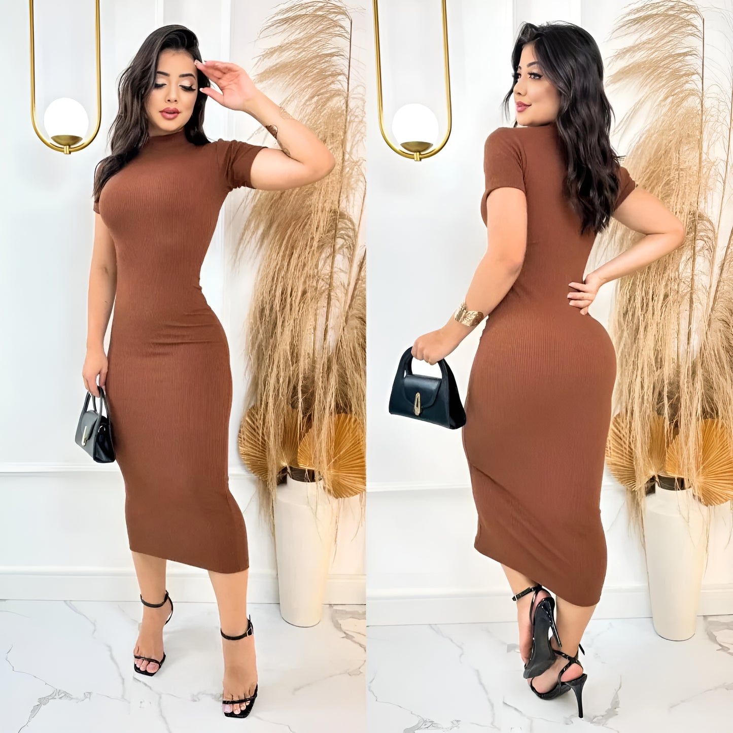 Vestido Midi Canelado