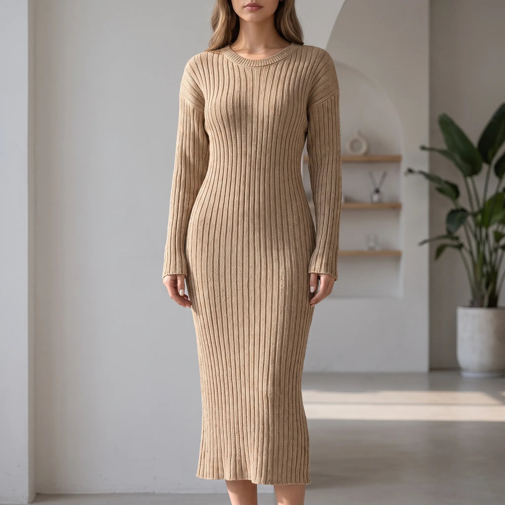 Ribvogue  - Vestito Midi A Costine Giornate In Ufficio
