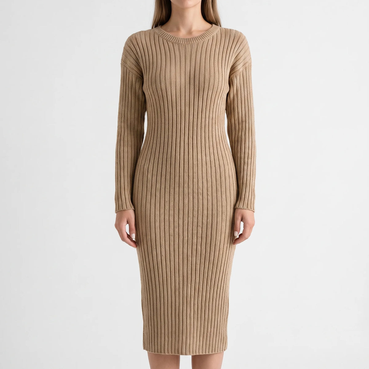 Ribvogue  - Vestito Midi A Costine Giornate In Ufficio