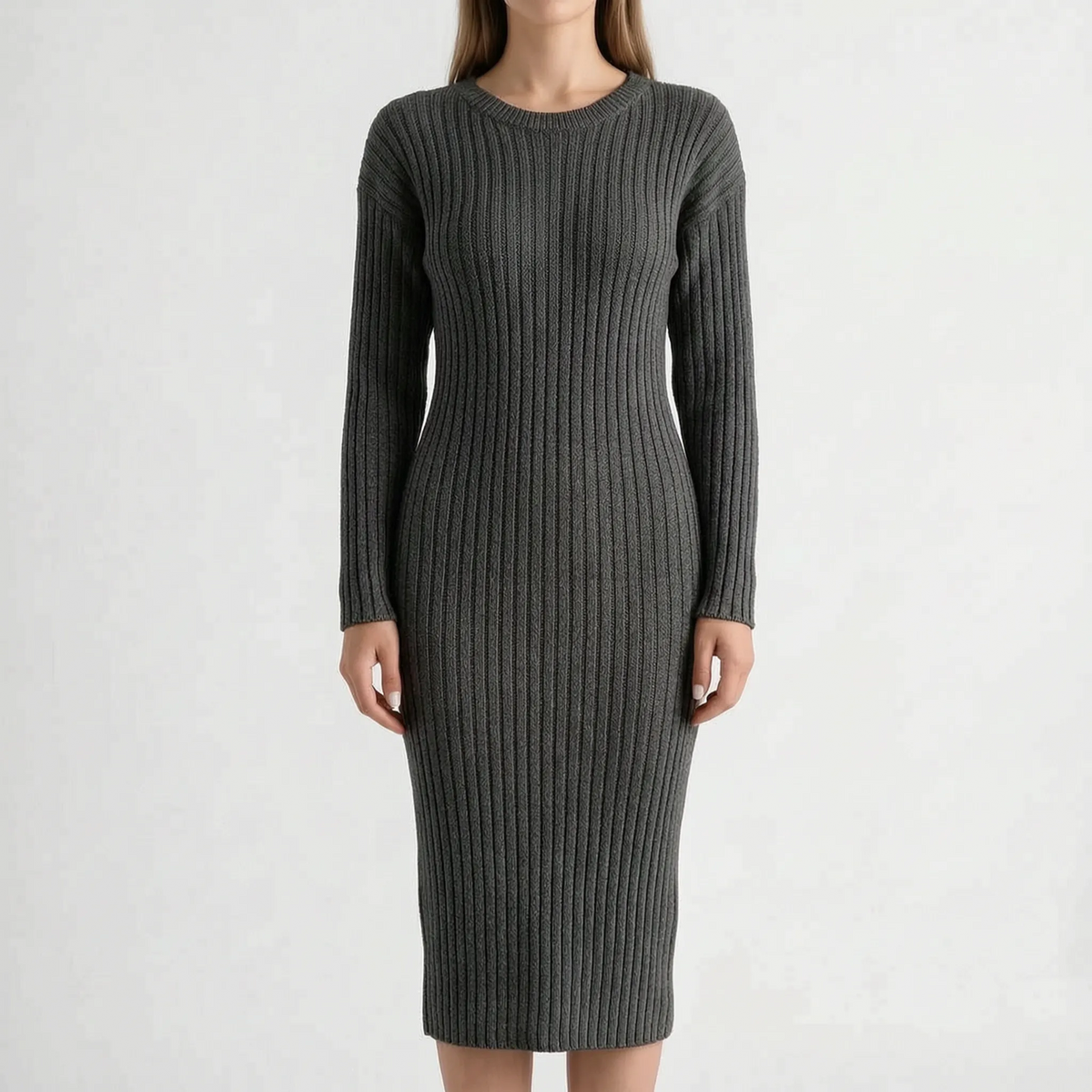 Ribvogue  - Vestito Midi A Costine Giornate In Ufficio