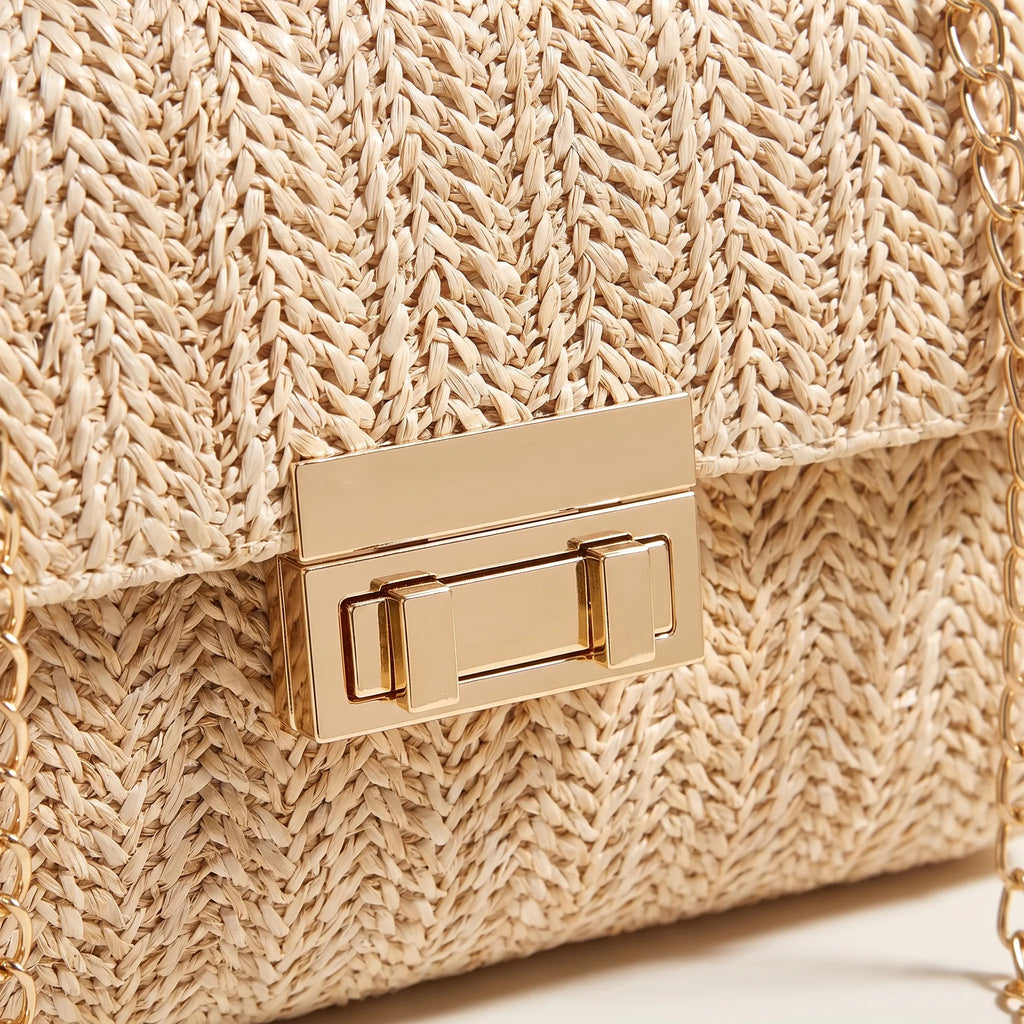 Weavely  - Borsa Intrecciata Con Tracolla A Catena Passeggiate In Città